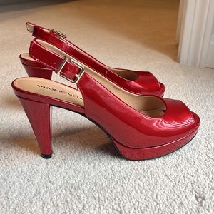 Red Patent Leather Pumps 7.5